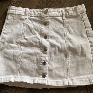 White jean skirt